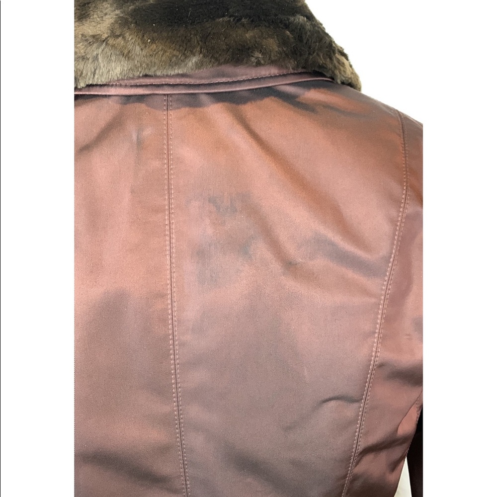 Sanyo New York Vintage Faux Fur Detachable Collar Coat Women's Size L - Picture 6 of 14